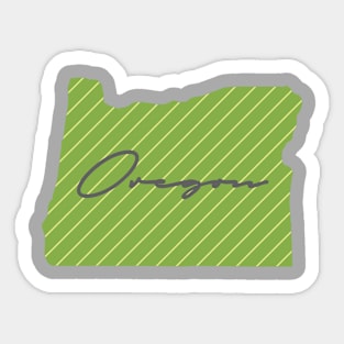 State of Oregon, green Sticker